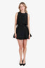 Maje Black Ruffle Sleeveless Mini Dress Size 1