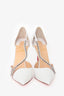 Christian Louboutin White Leather 'Spike Cross 100' Heels Size 38