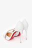 Christian Louboutin White Leather 'Spike Cross 100' Heels Size 38