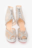 Christian Louboutin Silver 'Jose Altafine 150' Lace Up Heels Size 38
