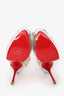 Christian Louboutin Silver 'Jose Altafine 150' Lace Up Heels Size 38