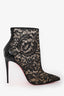 Christian Louboutin Black Lace 'Psybootie 100' Size 38