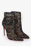 Christian Louboutin Black Lace 'Psybootie 100' Size 38