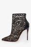 Christian Louboutin Black Lace 'Psybootie 100' Size 38