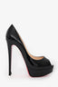 Christian Louboutin Black Patent 'Lady Peep 150' Heels Size 38
