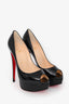 Christian Louboutin Black Patent 'Lady Peep 150' Heels Size 38