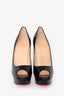 Christian Louboutin Black Patent 'Lady Peep 150' Heels Size 38