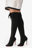 Christian Louboutin Black 'Frenchie 100' Over The Knee Heeled Boot Size 38