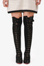 Christian Louboutin Black 'Frenchie 100' Over The Knee Heeled Boot Size 38