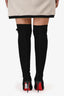 Christian Louboutin Black 'Frenchie 100' Over The Knee Heeled Boot Size 38