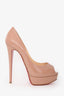 Christian Louboutin Nude Patent 'Lady Peep 150' Heels Size 38.5