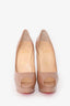 Christian Louboutin Nude Patent 'Lady Peep 150' Heels Size 38.5