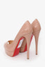 Christian Louboutin Nude Patent 'Lady Peep 150' Heels Size 38.5