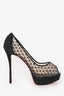 Christian Louboutin Black 'Very Lace 100' Heels Size 38