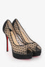 Christian Louboutin Black 'Very Lace 100' Heels Size 38