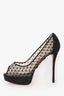 Christian Louboutin Black 'Very Lace 100' Heels Size 38
