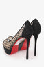 Christian Louboutin Black 'Very Lace 100' Heels Size 38