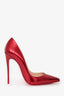 Christian Louboutin Red Metallic Patent Leather So Kate 120 Heels 37.5