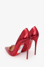 Christian Louboutin Red Metallic Patent Leather So Kate 120 Heels 37.5