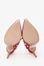 Valentino Red Leather Rockstud Cage Heels Size 37