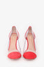 Aquazzura Red Suede Leather/PVC Optic 105 Heels Size 37.5