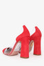 Aquazzura Red Suede Leather/PVC Optic 105 Heels Size 37.5