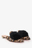 Aquazurra Brown/Black Leopard Print Pom Pom Mules Size 37.5
