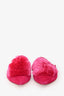 Aquazurra Pink Suede Leather Pom Pom Mules Size 38