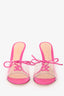 Gianvito Rossi Pink Leather/PVC Lace-Up Detail Sandals Size 37.5