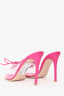 Gianvito Rossi Pink Leather/PVC Lace-Up Detail Sandals Size 37.5