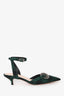Christian Dior Green Fabric/Leather Tartan "Dior Gang" Heels Size 37.5