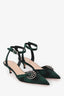 Christian Dior Green Fabric/Leather Tartan "Dior Gang" Heels Size 37.5