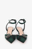 Christian Dior Green Fabric/Leather Tartan "Dior Gang" Heels Size 37.5