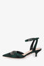 Christian Dior Green Fabric/Leather Tartan "Dior Gang" Heels Size 37.5
