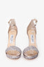 Jimmy Choo Copper Leather Glitter Platform Sandals Size 37.5