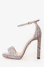 Jimmy Choo Copper Leather Glitter Platform Sandals Size 37.5