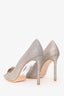 Jimmy Choo Silver Glittered Crystal Embellished Romy 100 Heels Size 38