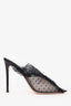 Gianvito Rossi Black Mesh Polka Dot Mules Size 39