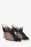 Gianvito Rossi Black Mesh Polka Dot Mules Size 39