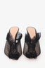 Gianvito Rossi Black Mesh Polka Dot Mules Size 39