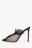 Gianvito Rossi Black Mesh Polka Dot Mules Size 39