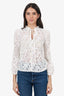 Maje White Lace Long Sleeve Top Size 1