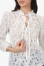 Maje White Lace Long Sleeve Top Size 1