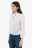 Maje White Lace Long Sleeve Top Size 1