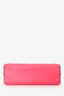 Christian Dior 2013 Pink/Yellow Cannage Leather Large Lady Dior Top Handle with Strap