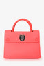 Christian Dior Neon Orange Leather "Diorever" Mini Top Handle With Strap