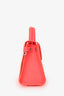 Christian Dior Neon Orange Leather "Diorever" Mini Top Handle With Strap
