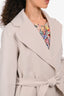 'S Max Mara Light Grey Wool Coat With Belt Size 36