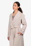 'S Max Mara Light Grey Wool Coat With Belt Size 36