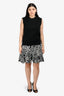 Louis Vuitton 2019 Black/White Patterned Sleeveless Dress Size M